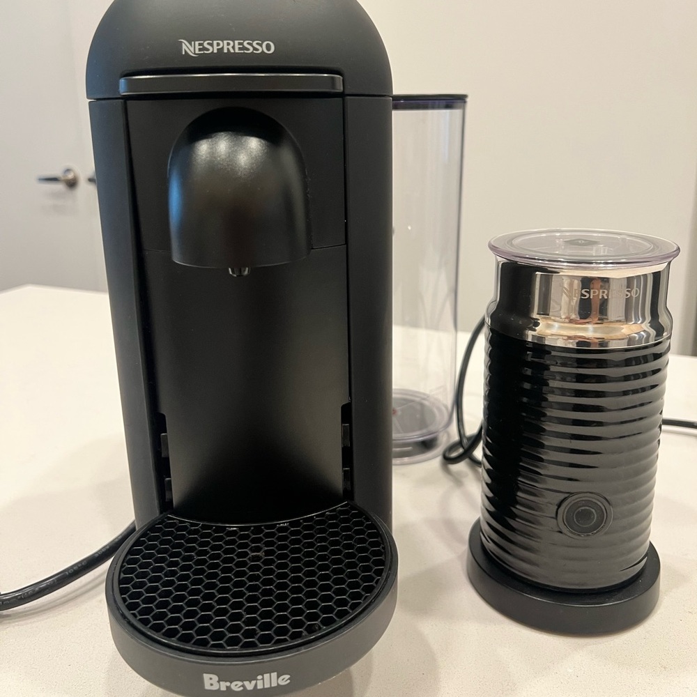 Nespresso Vertuo Pro Matte Black Coffee Maker with Aeroccino Frother